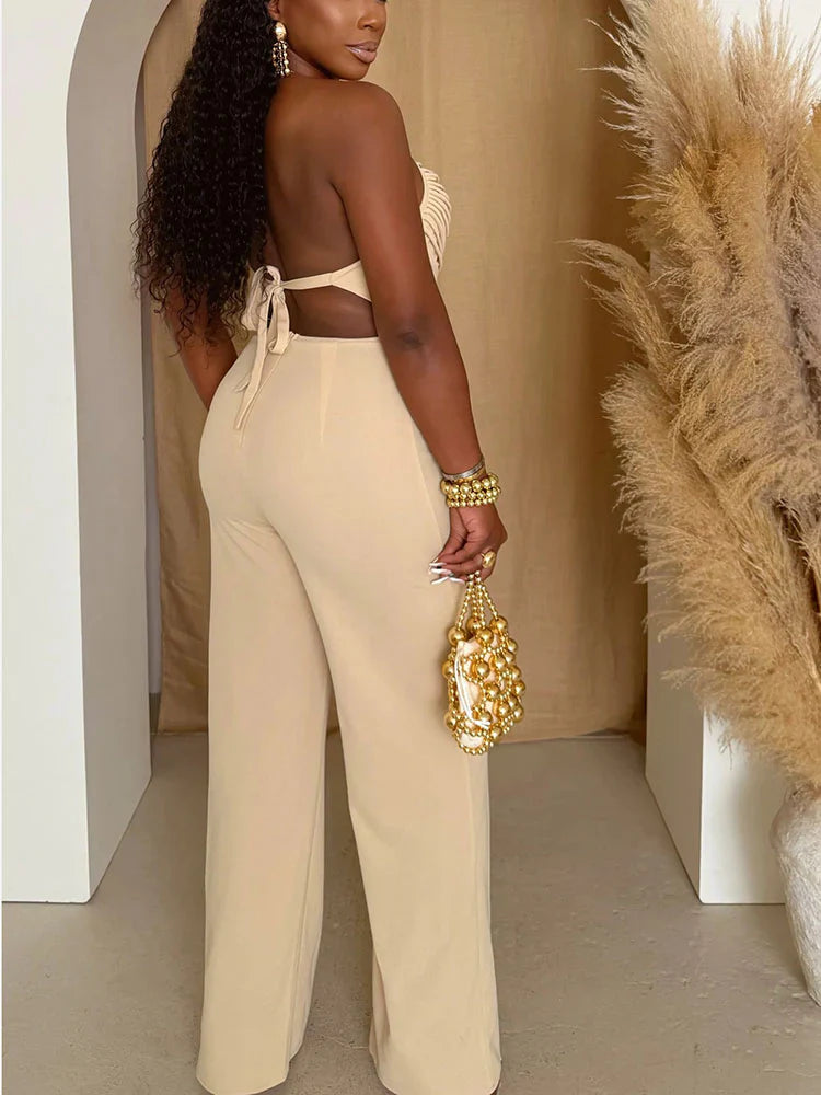 Halter Bead Jumpsuit