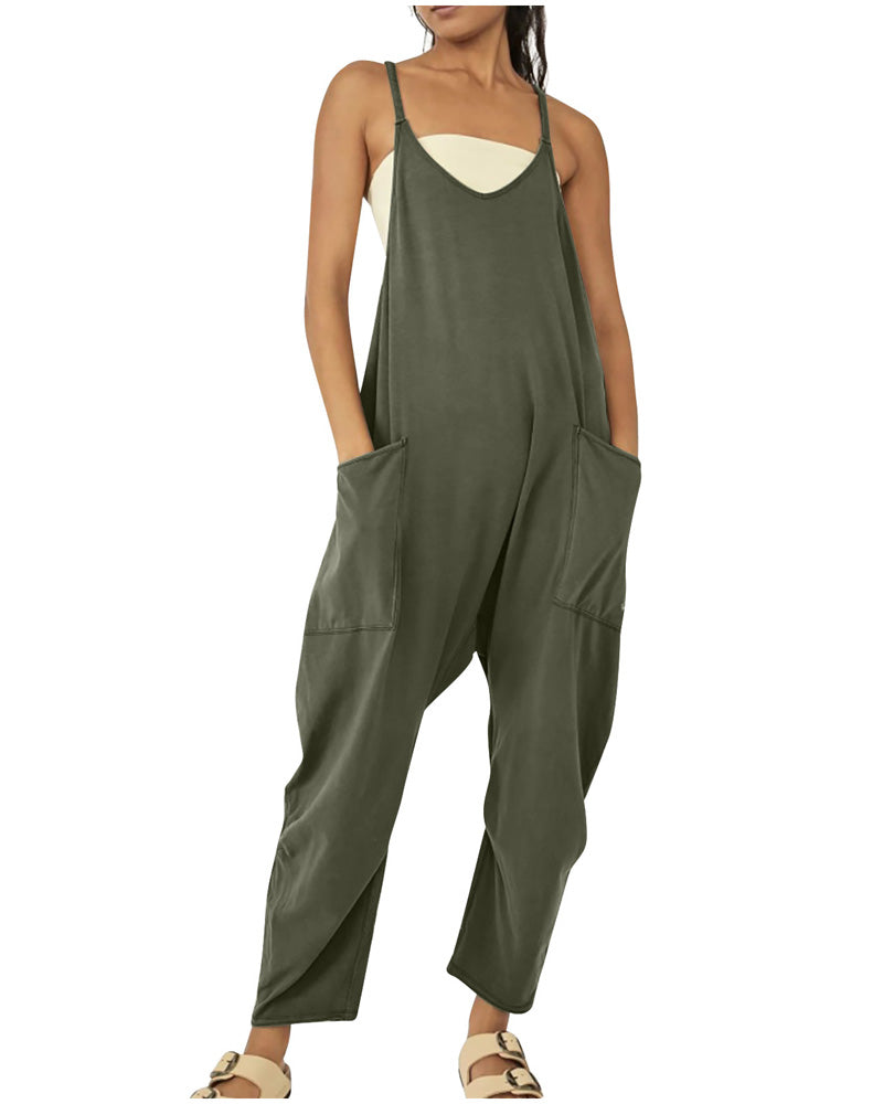 Big Pockets Jumpsuit ARMY GREEN