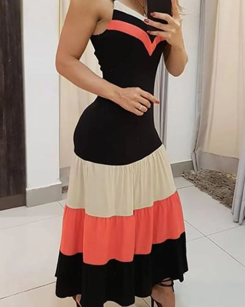 Contrast Crush Dress