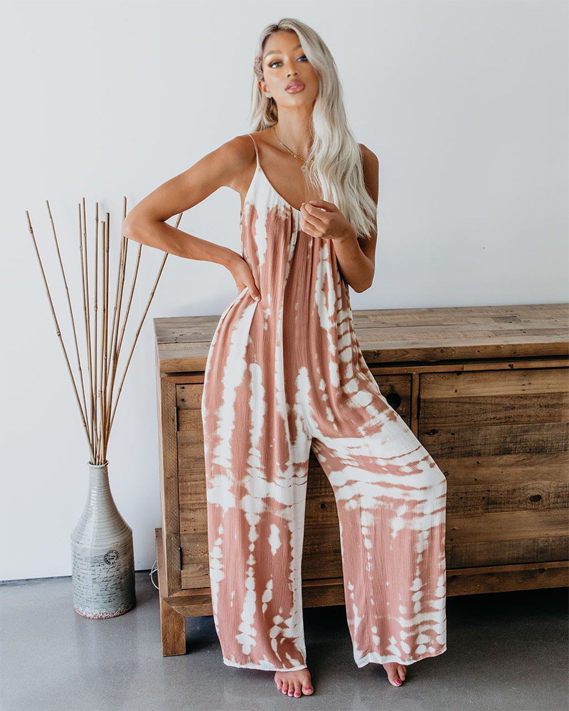 Tulum Tie Dye Jumpsuit Pink