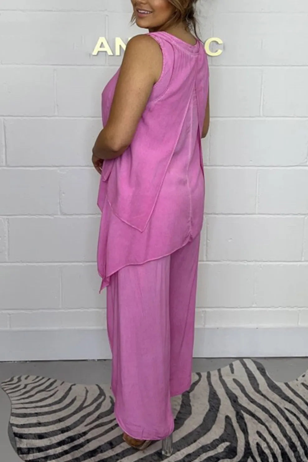 Solid Color Irregular Three piece Outfit