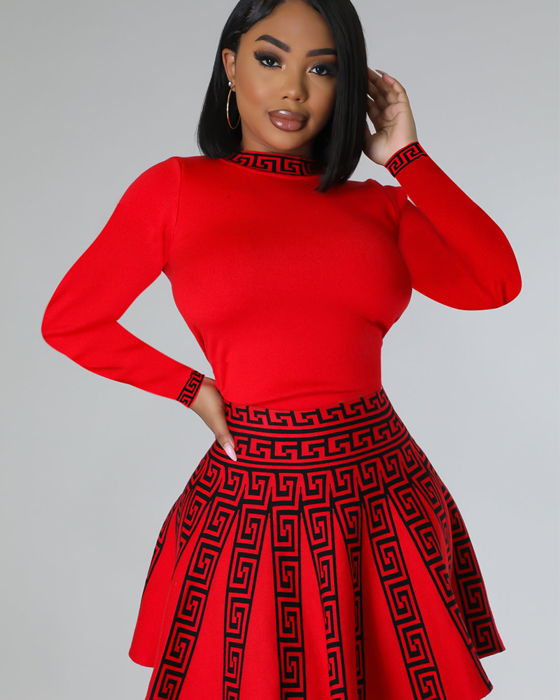 Pleated Perfection Dress Red
