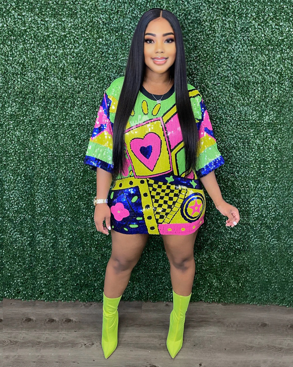 Everlee Sequin Dress Yellow