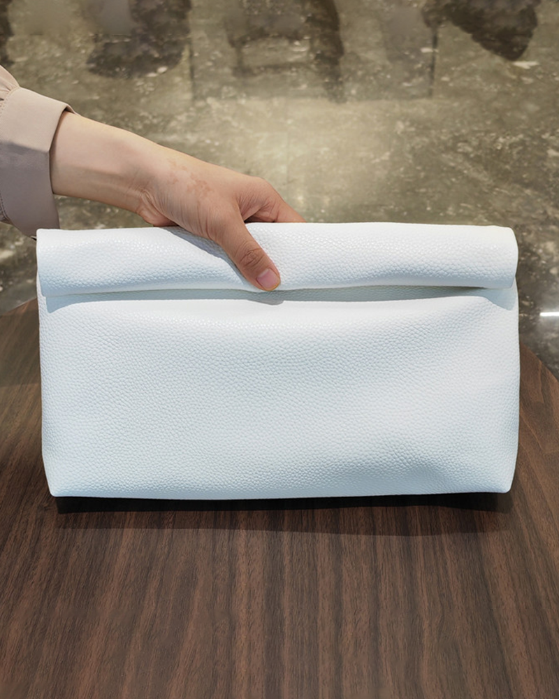 Sleek Edge Clutch Bag White