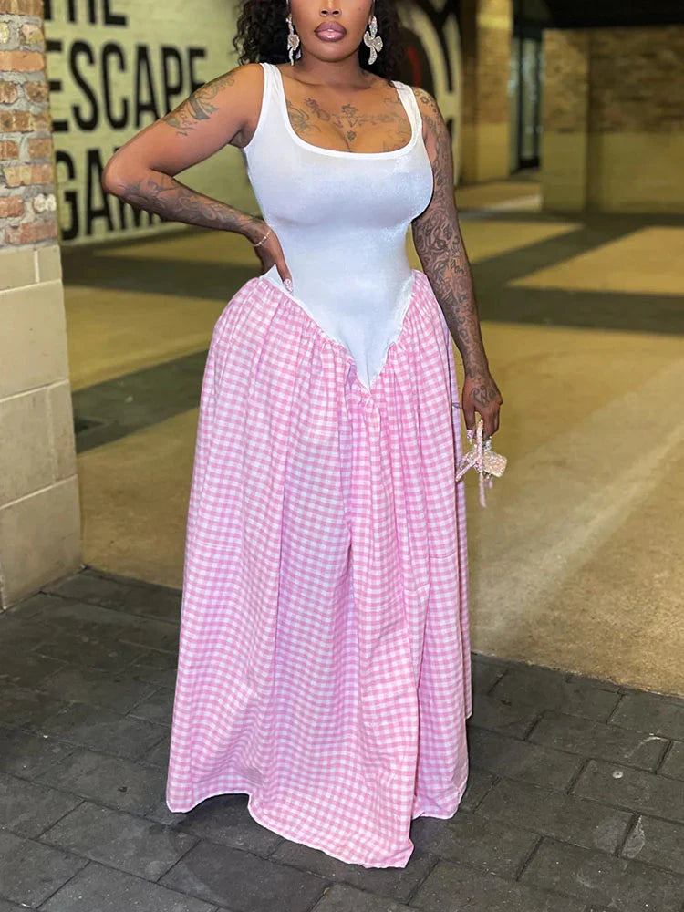 Gingham Patchwork Dress