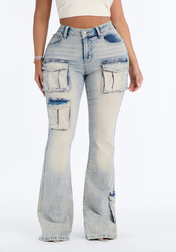 Multi-Pocket Denim Pants for Casual Streetwear