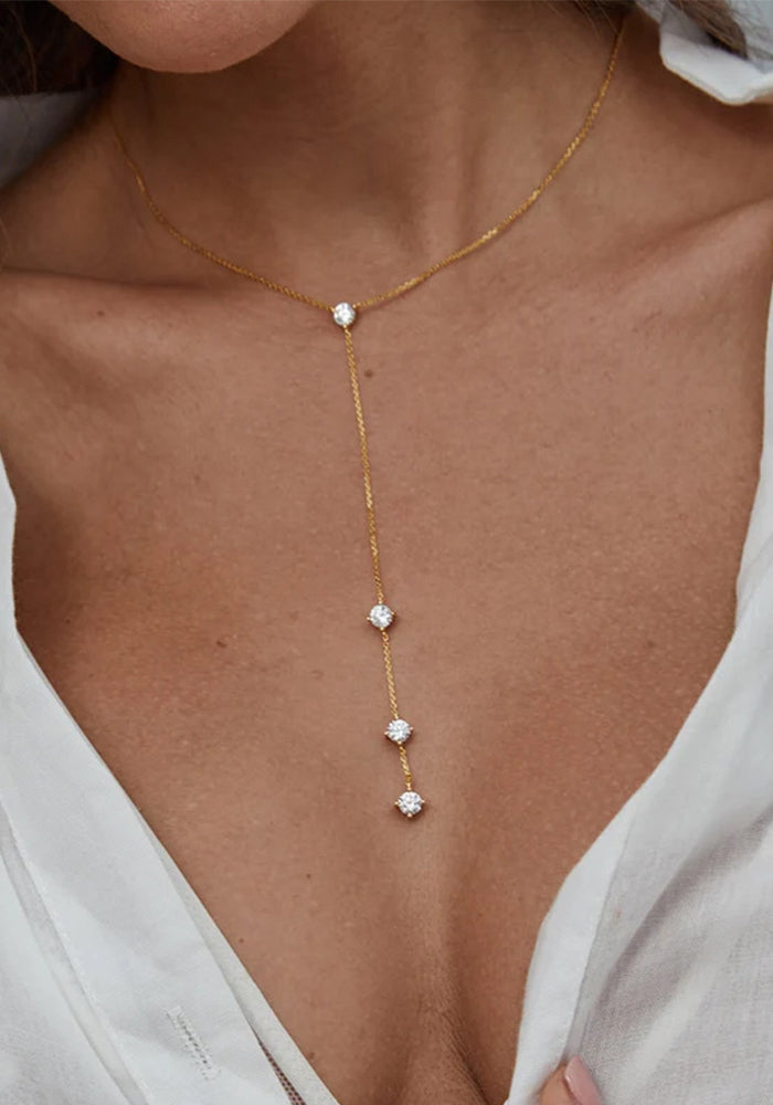 Rhinestone Tassel Necklace Accessory for Party Wear