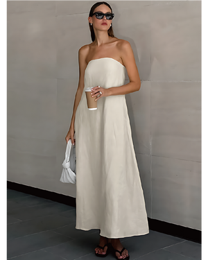 Sunbathing In Miami Linen Dress