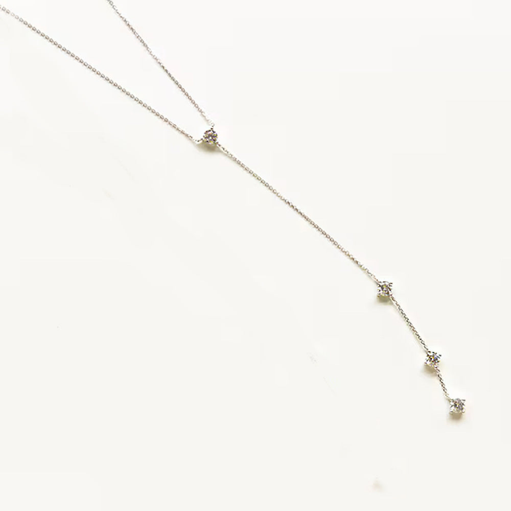Rhinestone Tassel Necklace Accessory for Party Wear