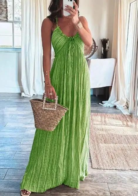 Aztec Maxi Dress Green