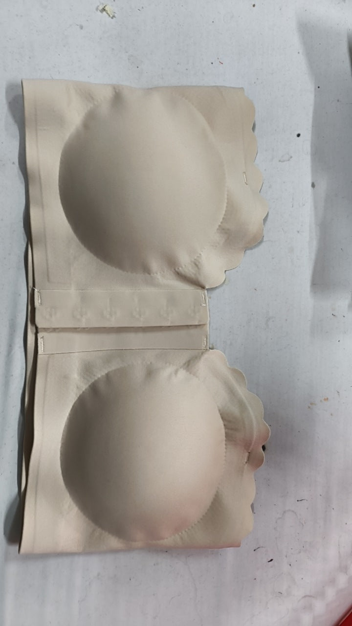 Black Front-Closure Non-Slip Strapless Wireless Bra