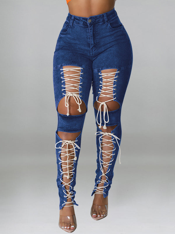 Jeans à lacets