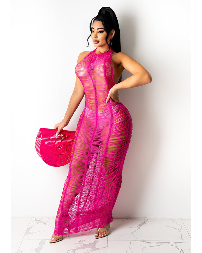Halter Coverup ROSE RED