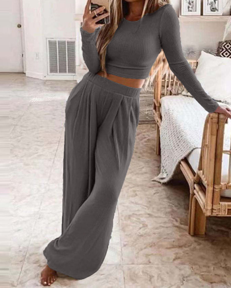 Out the Office Pants Set DARKGREY
