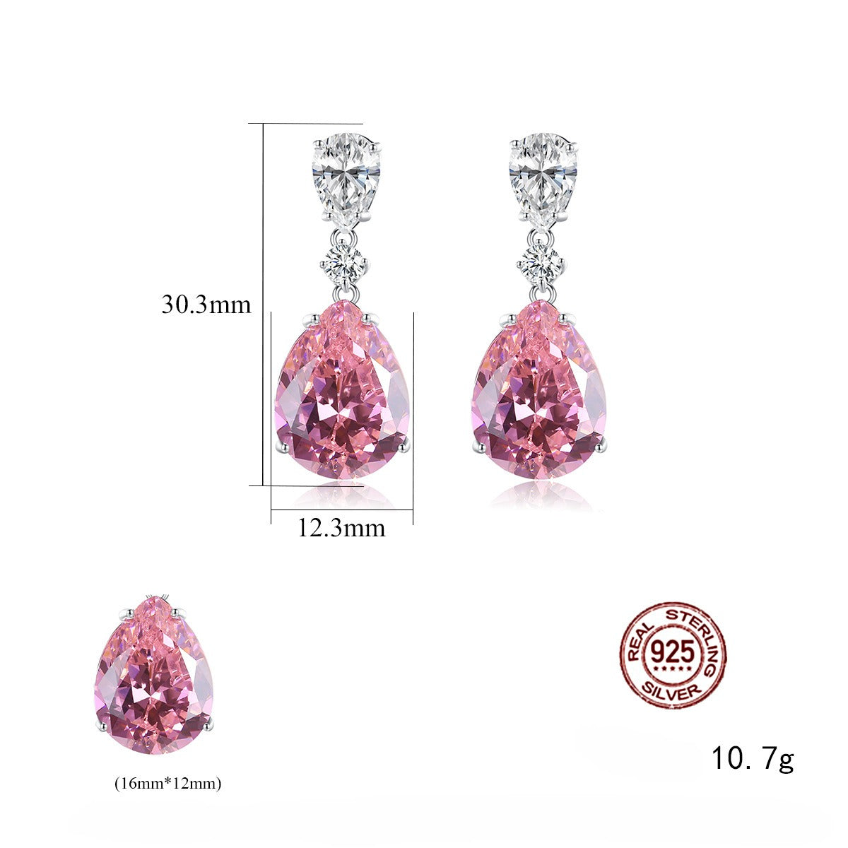 Haute Vintage Pink Gemstone Stud Earrings