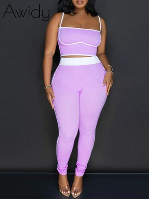 Cami Top & Skinny Pants Set Purple