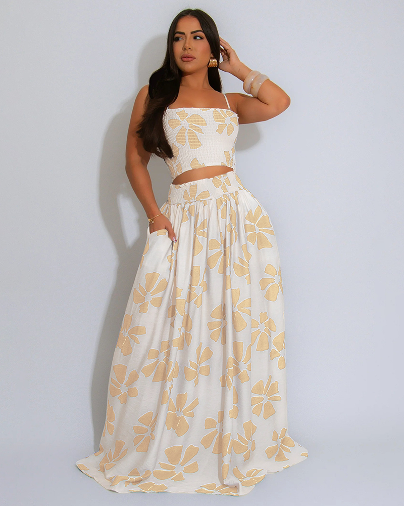 Blossom Skirt Set Apricot