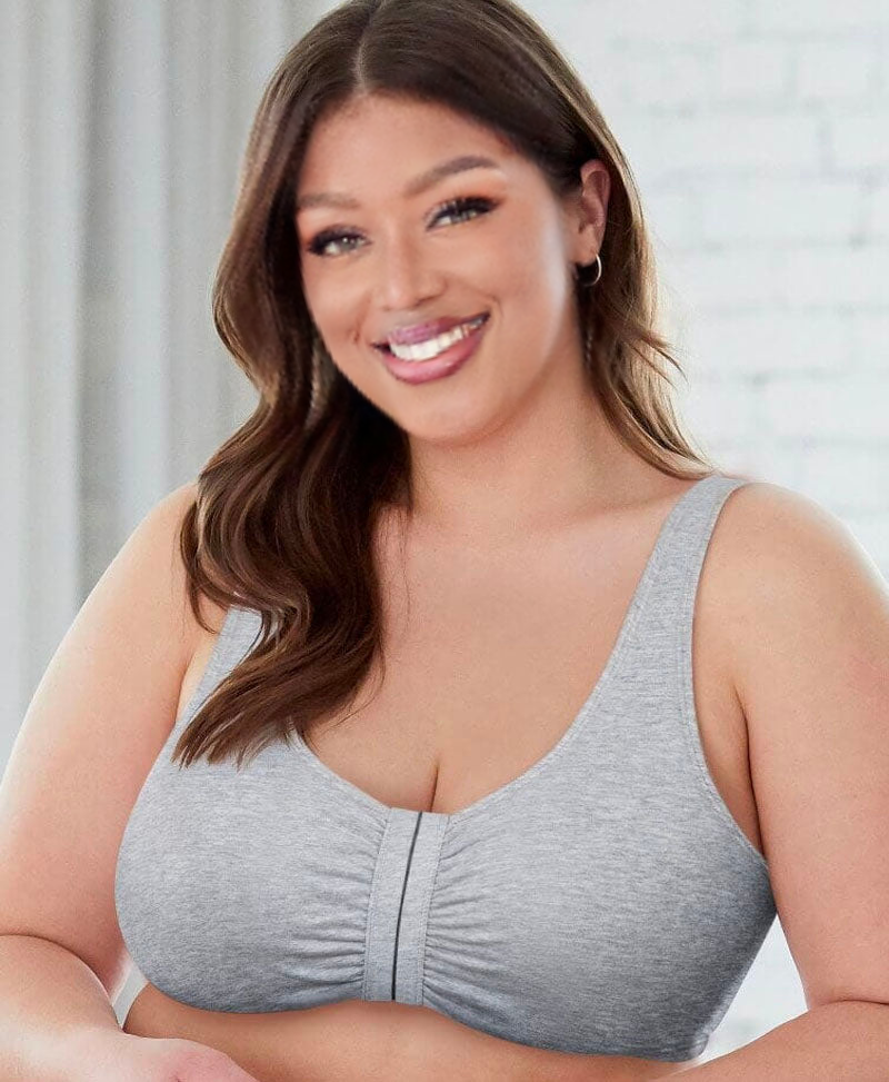 Front-Closure Comfort Bra Light Grey