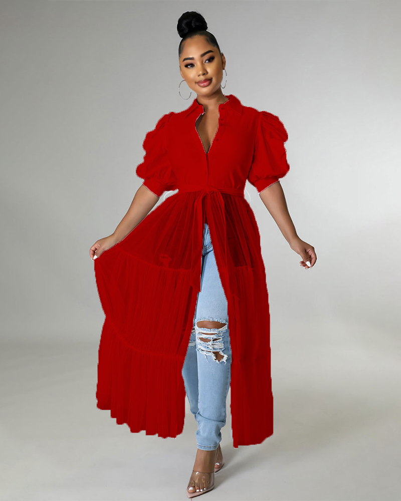 Button Me Up Top RED