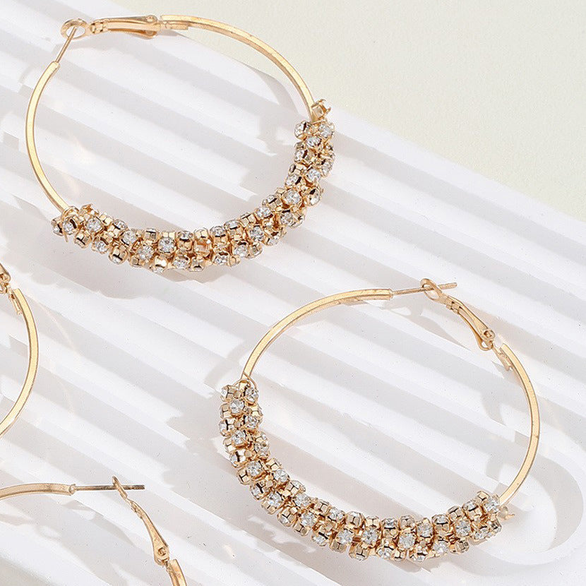 Retro-Chic Colored Diamond Hoop Earrings