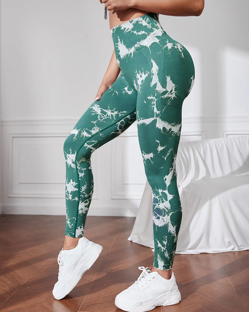 Colorful Printed Leggings DarkGreen40