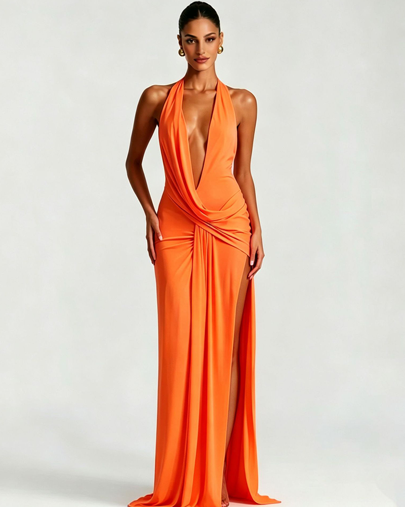Open Back Elegance Maxi Dress