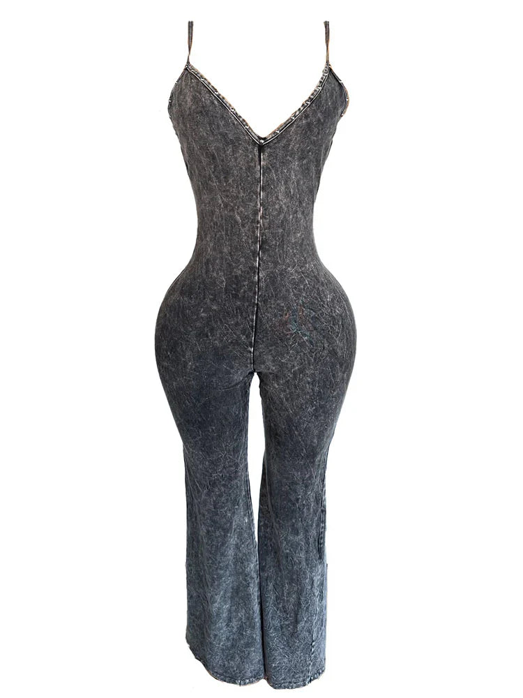 Washed Sleeveless Jumpsuit