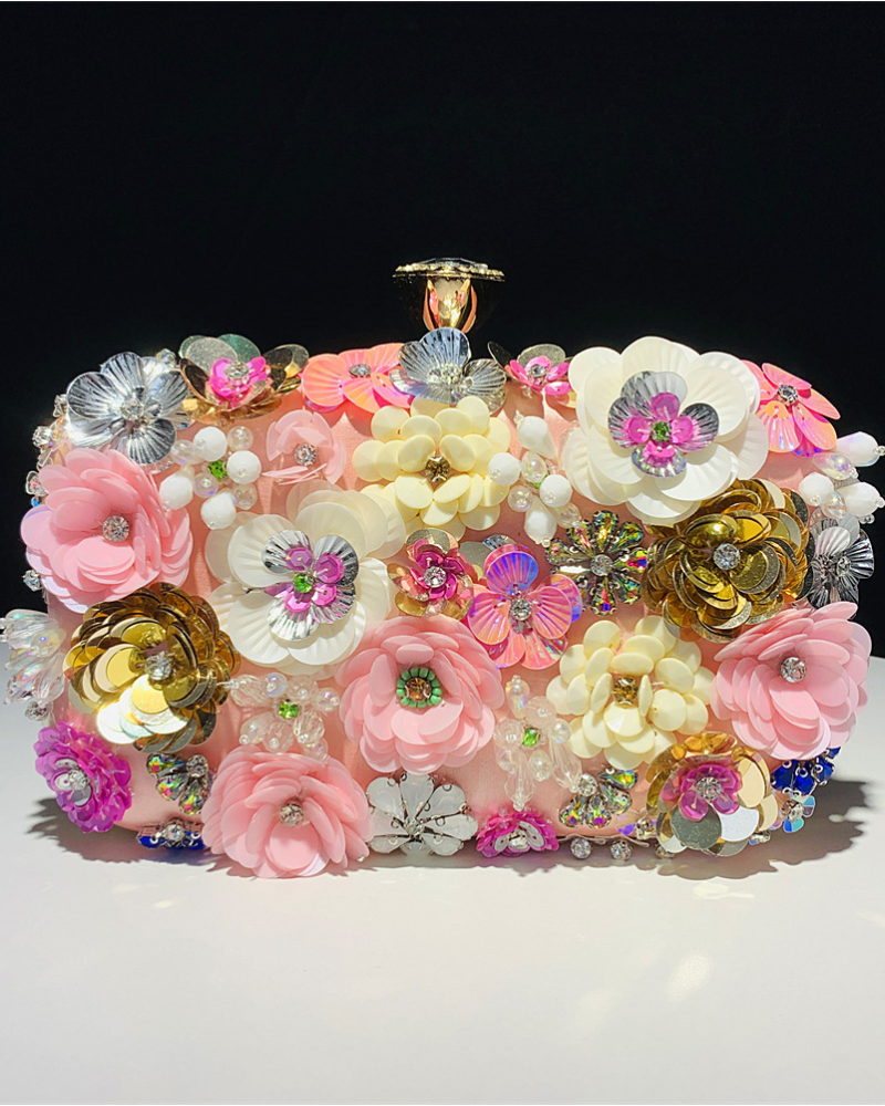 Iridescent Flower Bag Pink