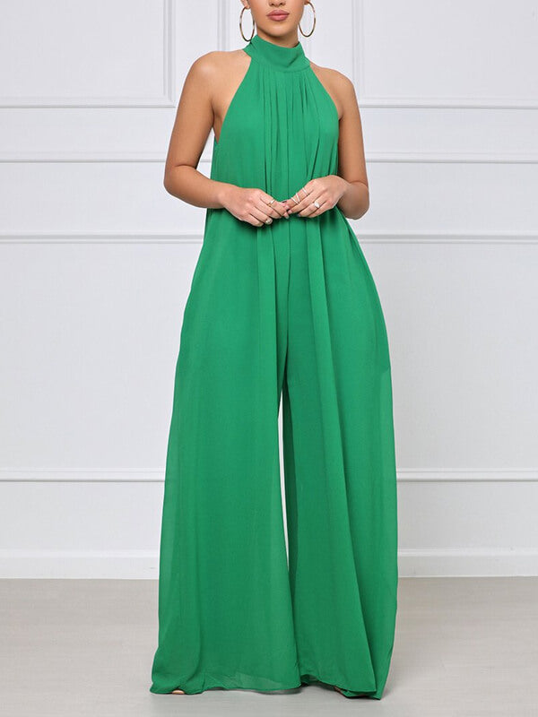 Sleeveless Chiffon Jumpsuit--Clearance
