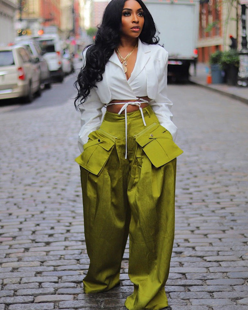 Let's Brunch Cargo Pants PEAR