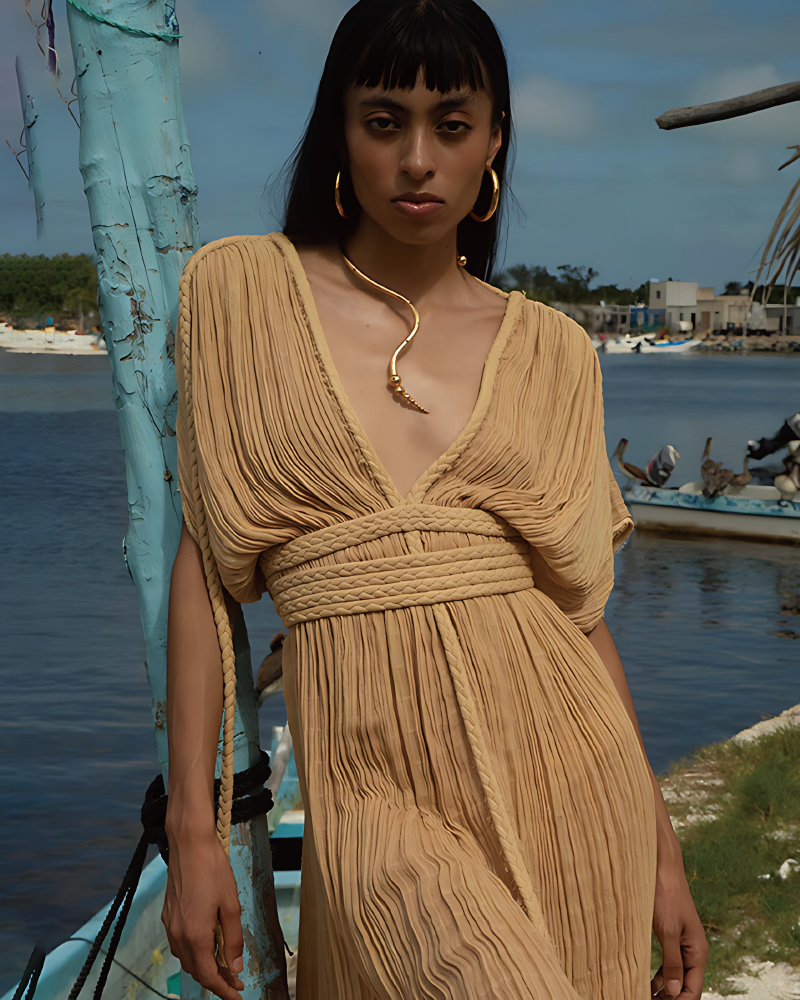 Calliope Robe Dress Khaki