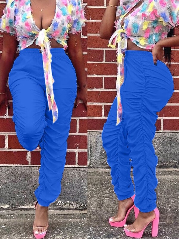 Einfarbige, gerüschte Hose – Ausverkauf