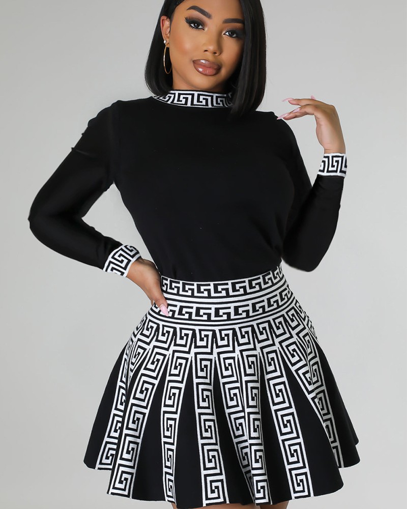 Pleated Perfection Dress Black