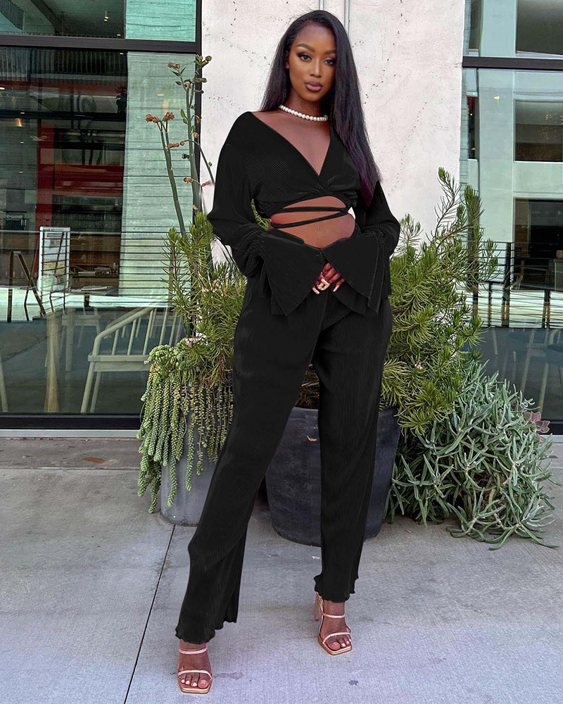 Laurien Pants Set Black