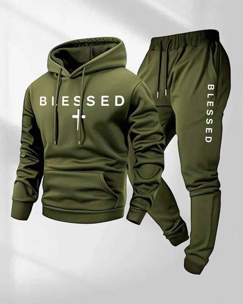 Blessed Print Hoodie Set