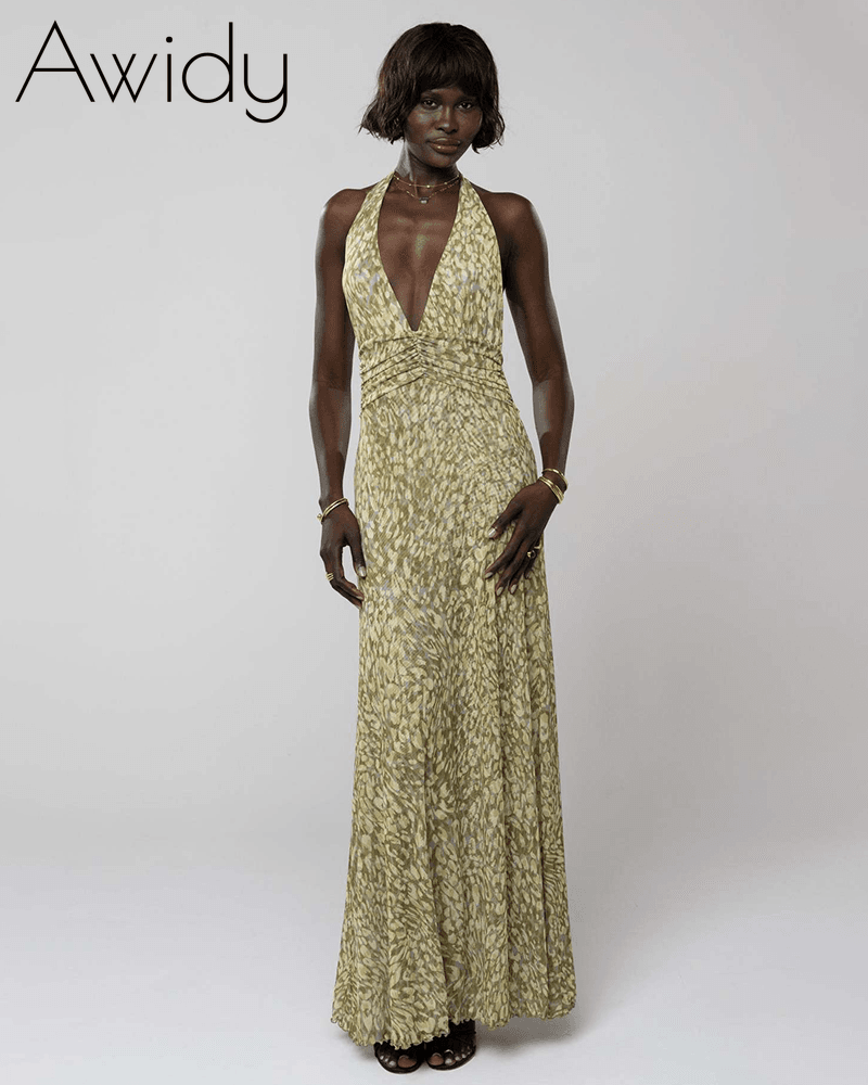 Halter Neck Backless Beauty Dress