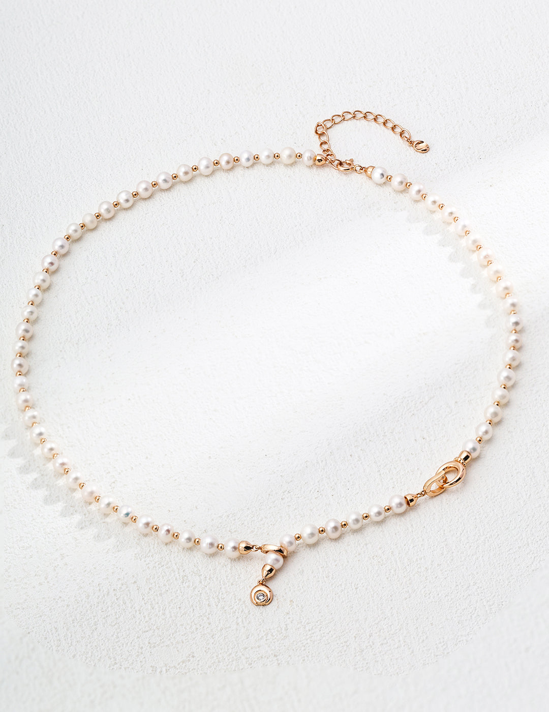 Natural Pearl Zirconia Vintage Necklace