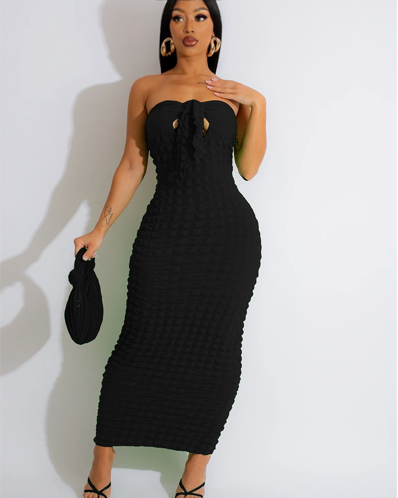 Bubble Maxi Dress Black