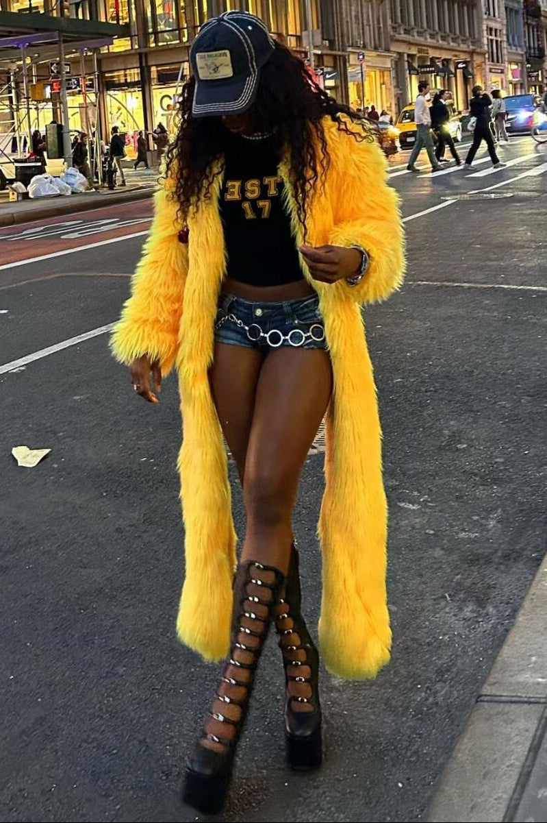 Street Style Fur Coat Jacket