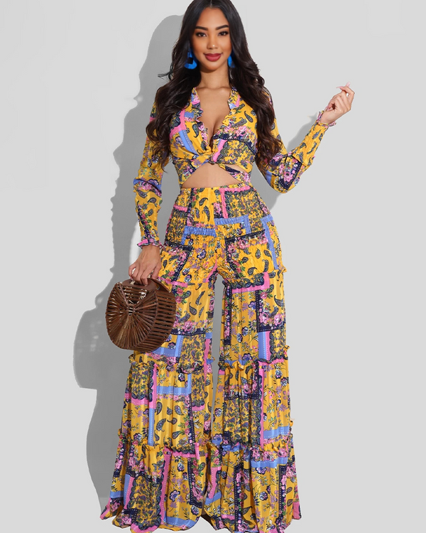 Floral Flow Pant Set Blue345