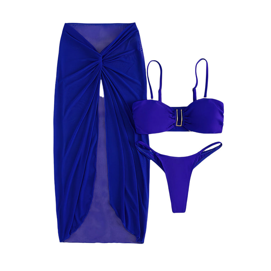 Three-Piece Bikini Swimsuit Set for Beachwear
