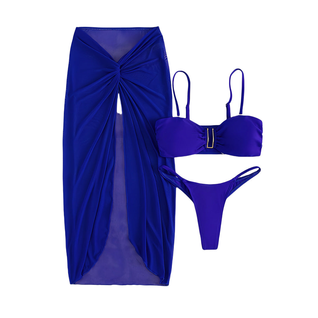 Three-Piece Bikini Swimsuit Set for Beachwear