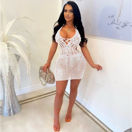 Crochet Knitted Bikini Bodycon Beach Dress for Beachwear