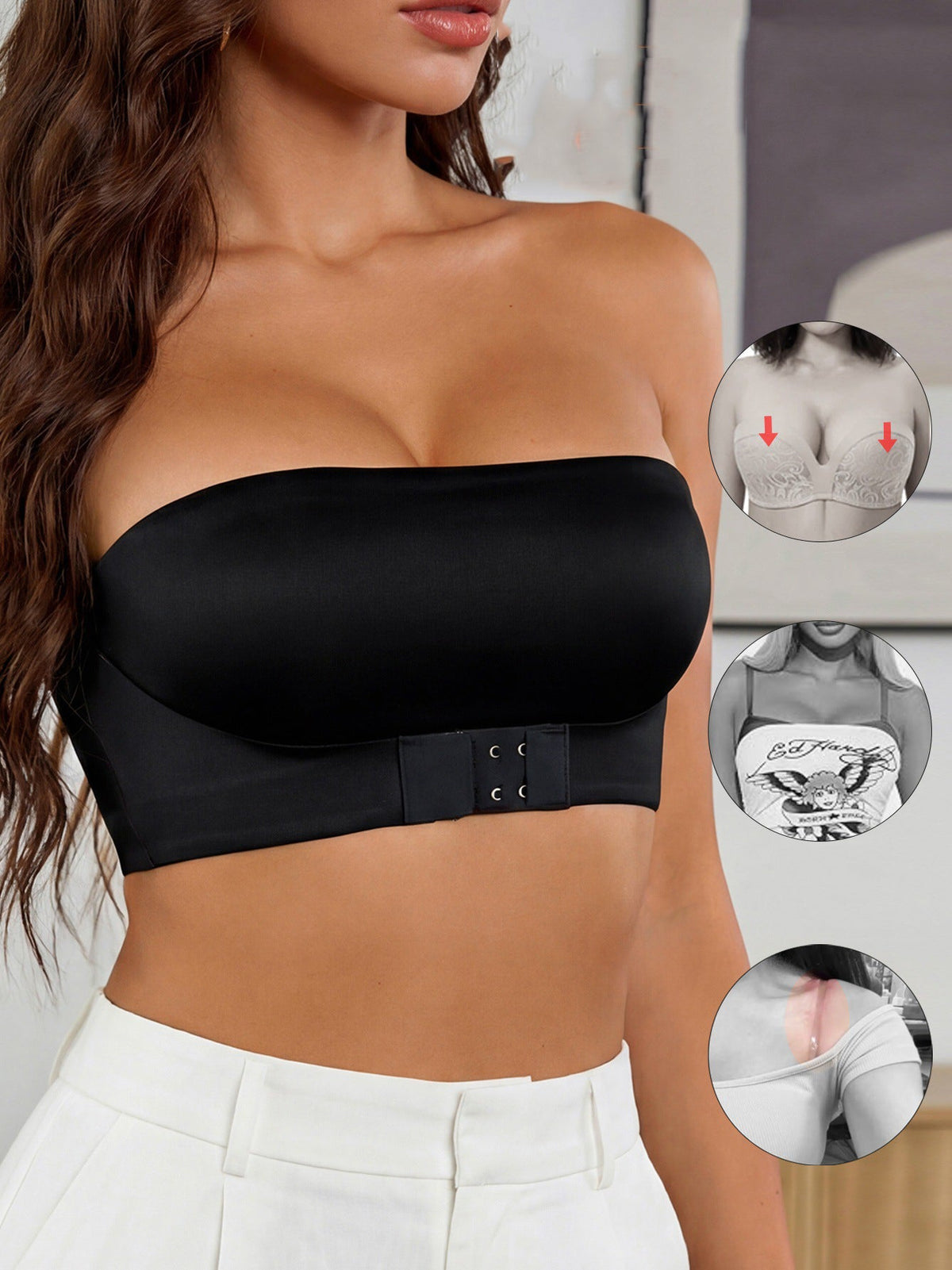 Seamless Non-Slip Strapless Tank Bra for Intimate Wear
