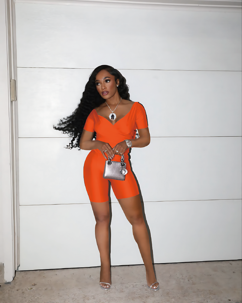 Too Hard To Handel Romper Orange