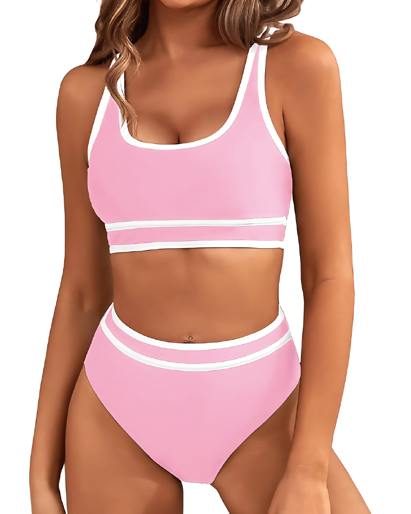 2pc Aylin Swim Set Rose red