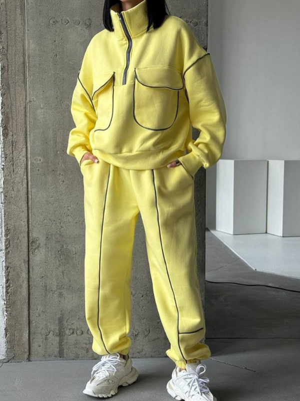 Zip-Front Sweatshirt & Pants Set