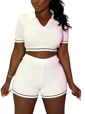 Knit Top Shorts Set