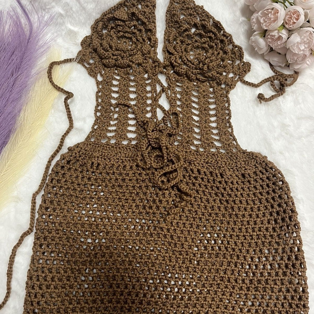 Crochet Knitted Bikini Bodycon Beach Dress for Beachwear