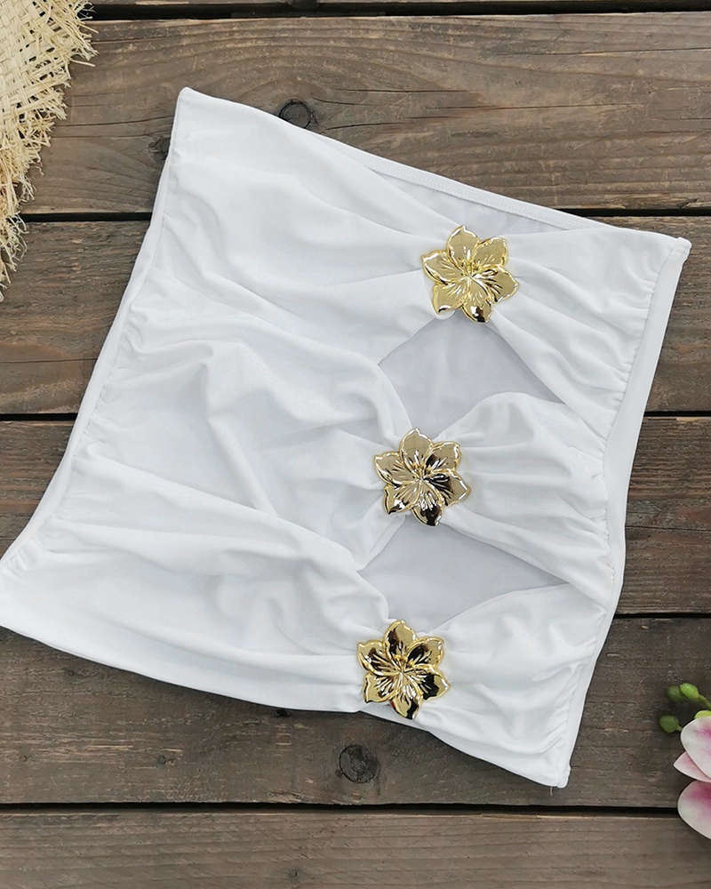 Ocean Breeze Swimsuit White Skirt